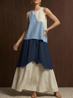 Casual & Stylish Color-block Sleeveless Maxi Dress