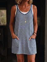 Relaxed Versatile Striped Cotton Romper Dress