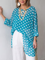 Flattering Polka-dot Chiffon Blouse
