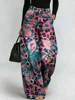 Women's Stylish Casual Floral Leopard Print Designer Jeans
