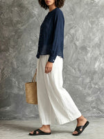 Women's Cotton and Linen Casual Simple Set