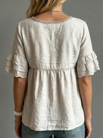 Women's Round-Neck Sleeveless Lace Shirt