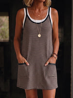 Relaxed Versatile Striped Cotton Romper Dress