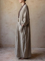 Women's Simple Bohemian Style Loose Cotton And Linen Dress