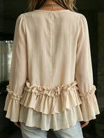 Women's Vintage Tiered Ruffled Bell Sleeve Top