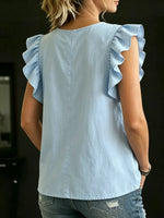 Women's V-Neck Pleated Detail Loose Top