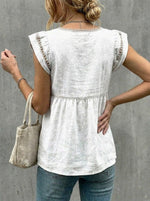 Women's Round-Neck Sleeveless Lace Shirt