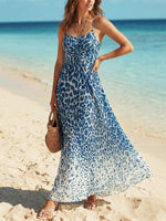 Women's Leopard Pattern Art Print Casual Sleeveless Maxi Dress
