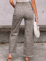 Women's Leopard-print Straight-leg Trousers