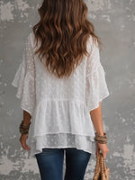 Stylish And Elegant Chiffon Shirt Featuring A Textured Polka-dot Design Created Through A Jacquard And Fil Coupé Technique.