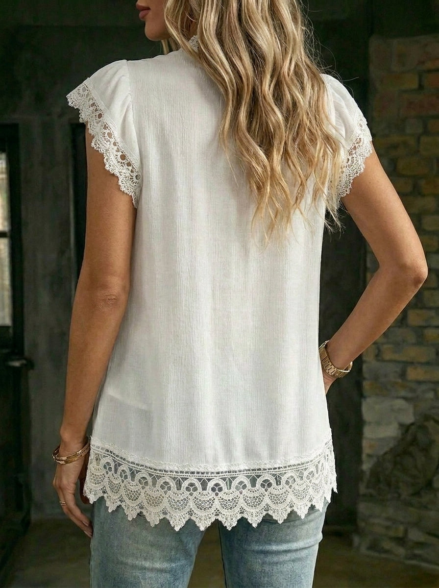 Vintage Lace Chiffon Casual Shirt