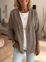 Casual Linen And Cotton Cardigan