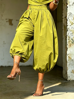 Women's Wide-leg Tie-waist Pants With Elastic Waistband