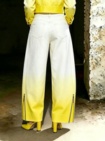Women's Wide-leg Ombré Zip-fly Jeans