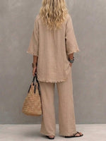 Women’s Casual Simple Vintage Cotton-linen Set