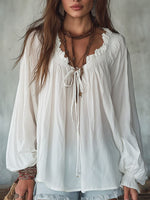 Women's Bohemian Ruffled Shirt