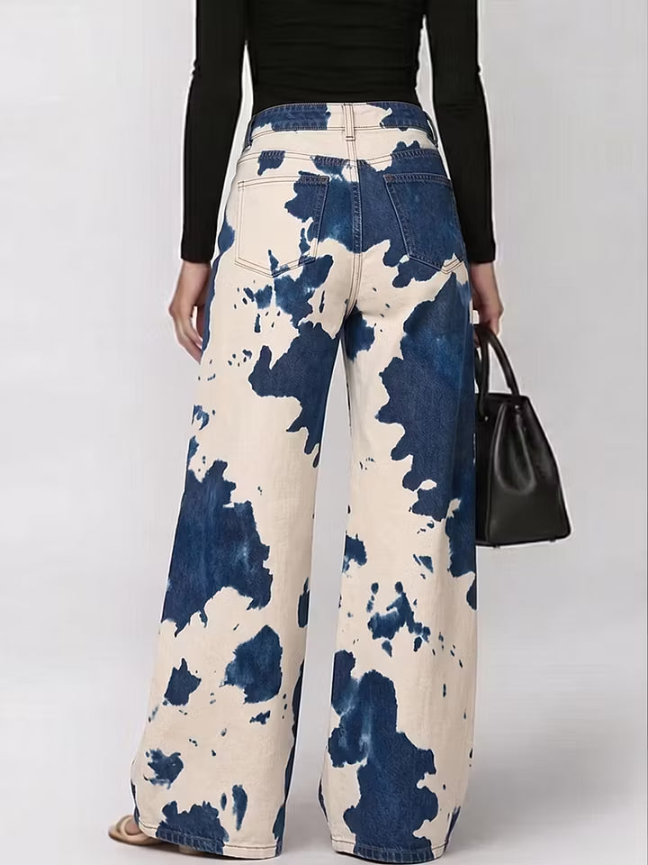Women's Stylish Casual Cow Print Designer Jeans