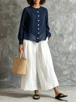 Women's Cotton and Linen Casual Simple Set