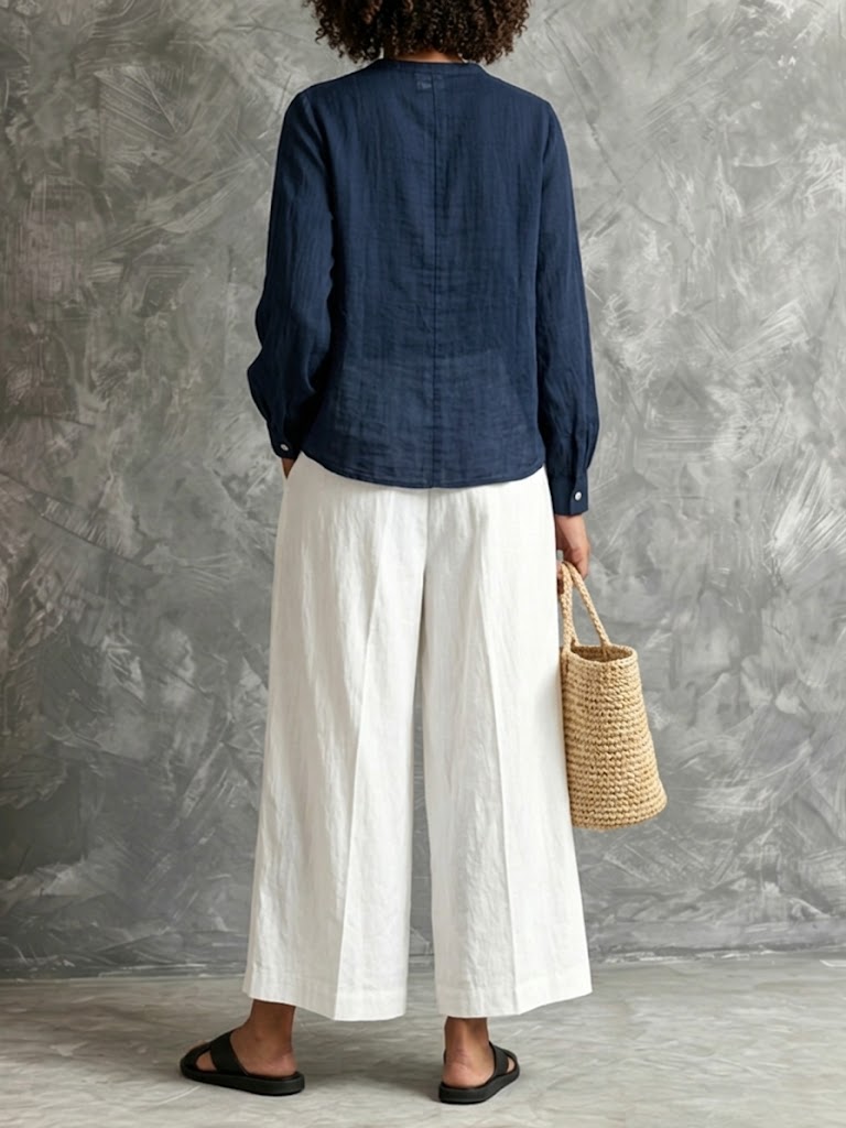 Women's Cotton and Linen Casual Simple Set