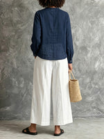 Women's Cotton and Linen Casual Simple Set