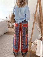 Women's Hippie-style Prints Elastic-waist Pants