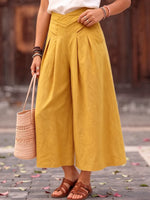 Women's Loose Pleated Cotton-linen Wide-leg Pants