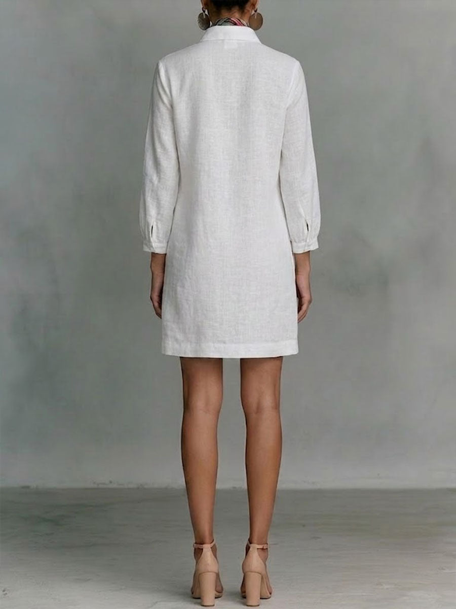 Women's Minimalist Casual Cotton-linen Dress