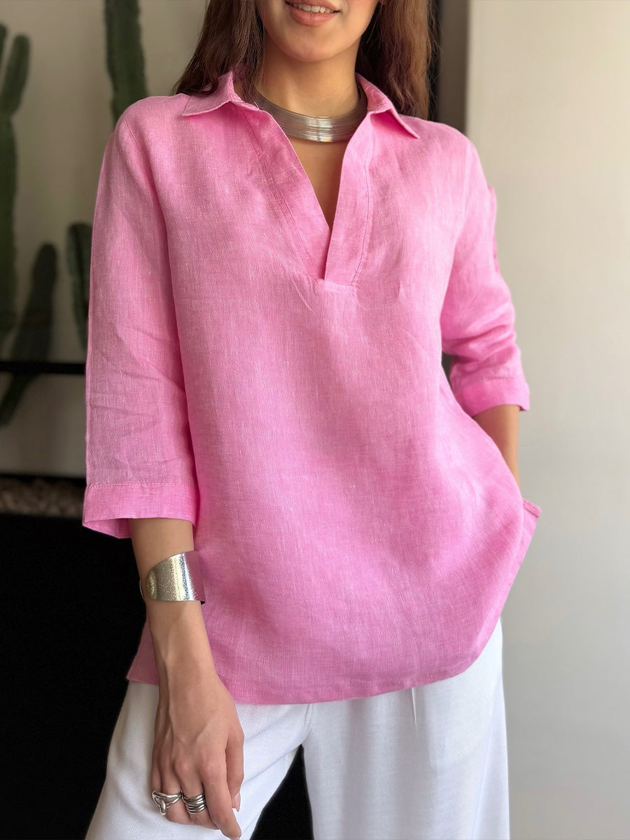Casual Linen And Cotton Shirt