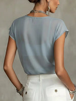 Women's Vintage Floral Print Chiffon T-shirt