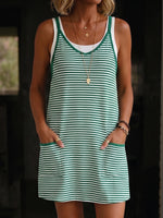 Relaxed Versatile Striped Cotton Romper Dress