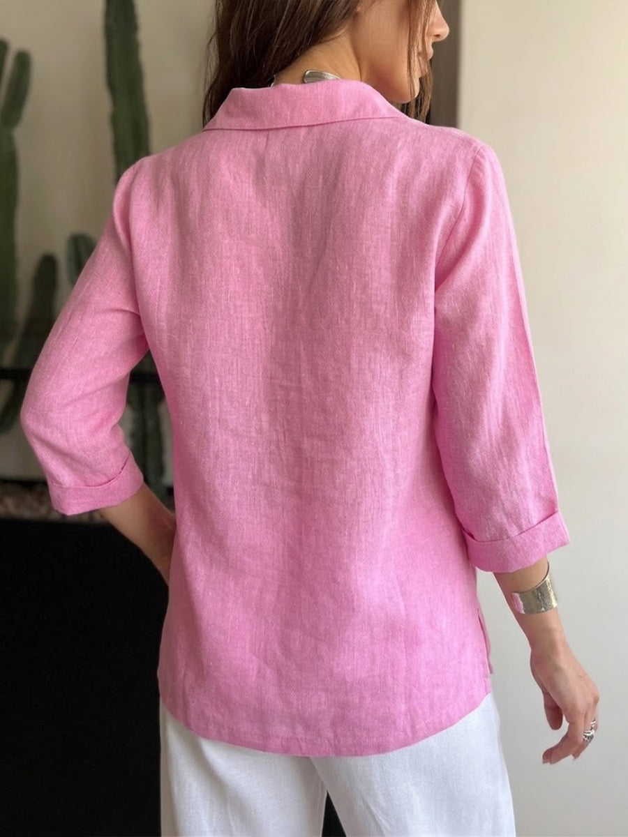 Casual Linen And Cotton Shirt