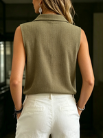 Women's V-neck Polo-collar Vest