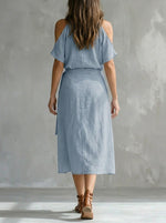 Women's Slit Off-Shoulder Dress