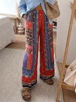 Women's Hippie-style Prints Elastic-waist Pants